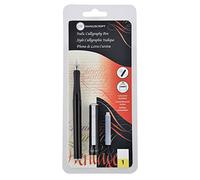 Manuscript Pen Company MC1605 Italic Calligraphy Pen - 4 Pieces - Italic Calligraphy Pen with Medium Nib, Two Ink cartridges and Ink Converter - Ideal for Exploring The Art of Calligraphy!,Black