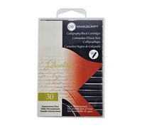 Manuscript Pen Manuscript Fountain Pen Ink Cartridges 30/Pkg-Black, Other, Multicoloured, 1.04 x 8.89 x 14.47 cm