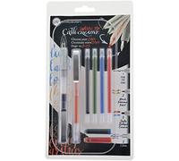 Manuscript Pen Switch Tip Deluxe Set - 10 Pieces - Ideal for Beginners - Pen with Interchangeable Refills - Ideal for Exploring The Art of Hand Lettering! MM8001 Multi-Colour