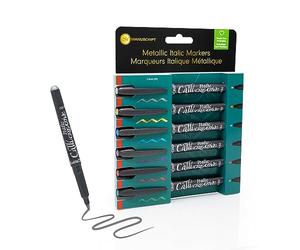 MANUSCRIPT Pk 6 Callicreative Metallic Italic Markers, Assorted