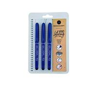 MANUSCRIPT Rollerball Pens Blue - pack of 3 rollerball pens with blue ink.