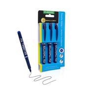 MANUSCRIPT Rollerball Pens (Pack of 3) - Blue Writing Pens with Ergonomic Grip for Everyday Use, Reliable Pen Multipack with Durable Tip, Essential Work & School Supplies