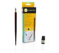 MANUSCRIPT Round Hand Nib and Holder - Calligraphy Dip Pen and Black Ink Writing Set