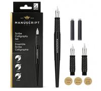 MANUSCRIPT Scribe Calligraphy Writing Pen Set - Traditional Set with 3 Highly Polished Nibs for Smooth Delivery of Ink (Right Handed)
