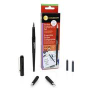 MANUSCRIPT Scribe Calligraphy Writing Pen Set - Traditional Set with 3 Highly Polished Nibs for Smooth Delivery of Ink (Left Handed)