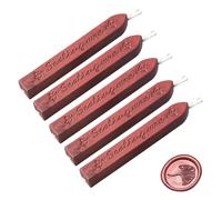 Manuscript Sealing Seal Wax Sticks Wicks for Postage Letter (5PCS Wine Red)