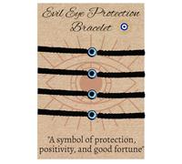 MANUSHYA LIFE | Set of 4 Evil Eye Bracelets for Women Men Handmade Braided Good Luck Bracelet Rope Cord Thread Friendship Bracelet Adjustable String Minimalist Jewelry