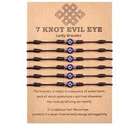 MANVEN 6pcs Evil Eye Bracelets for Women Men String of Fate Rakhi Good Luck