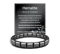 MANVEN Hematite Bracelet for Men Son Dad Brother Him Boy Birthday Christmas | Anniversary Valentines Day Fathers Day Masculinity Crystal Natural Stones Inspirational Jewelry
