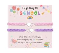MANVEN Mother-Daughter Back to School Bracelet - Matching Wish Heart Gift for First Day Separation Anxiety
