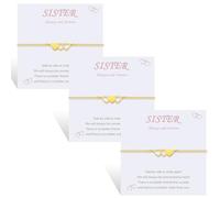 MANVEN Sister Gift Bracelets for 3 for Big Sisters Best Friends Mathcing Bracelet Presents for Girls Women BFF Friendship Christmas Birthday Long Distance Gold