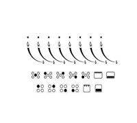 MANWU 2 sets flame indicators ring stove sticker decal label for burner cooktop hob cooker top markings oven replacement adhesive knob symbols (Black print for Silver, White or Light Coloured stove)