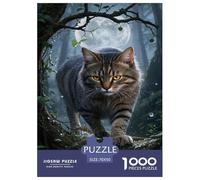 Manx Cat Jigsaw 1000 Pieces Challenge Game for Adults,Moonlight Element Impossible Jigsaw Puzzles 1000 Piece Educational Games for Adults Or Families 70x50cm/1000pcs
