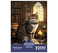 Manx Cat Jigsaw Puzzles 1000 Pieces Challenge Game for Adults,Study Scene Impossible Jigsaw 1000 Pieces Educational Games for Adults Or Families 70x50cm/1000pcs