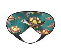 Many Animals Sea Turtles Print Lightweight Sleep Mask Breathable Light-Blocking Travel Yoga Outdoor Adventures