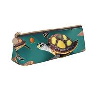 many Animals Sea Turtles Print PVC Coin Purse Money Bag Makeup Case Pencil Pouch Zipper stationery case Women Men, White, One Size, Simple