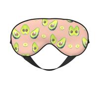 Many Avocado Images Comfortable Sleeping Aid Soft Eye Mask Adjustable Blackout Cover Reversible Night Rest