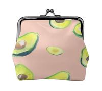 Many Avocado Images Print, PU Leather Coin Purse, Small Wallets, Change Pouch with Kiss Lock Clasp Buckle, Change Purse