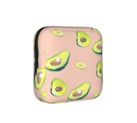Many Avocado Images Print, Sanitary Pad Storage Bag, Pad Holder Bag with Zipper, Change Purse