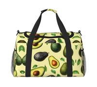 Many avocado images print Weekender Overnight Carry On Bag Gym Luggage Bag Duffel Bag for Travel Women, Black, One Size