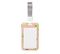 Many Avocado Images Printed Card Badge Holder with Neck Strap, Vertical Cards Holder Anti-Scratch and Easy-Scan, for Office, School