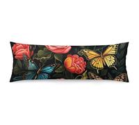 Many Beautiful Butterflies Body Pillow Pillowcase 20"x54" Lumbar Throw Pillow Covers with Hidden Zipper Breathable & Cozy Full Long Bodypillow Case Cover for Sleeping Bedroom Couch Sofa Decor