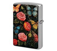 Many Beautiful Butterflies Metal Lighter Case Cover, Personalized Graffiti Lighter Sleeve, Waterproof Double-Sided Protector for Women Men Gifts