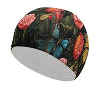 Many Beautiful Butterflies Swim Cap for Women Men Swimming Hat Bath Waterproof Pool Caps for Long Thick Curly Hair