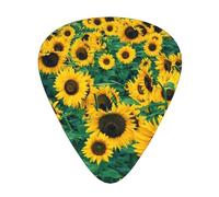 Many Beautiful Sunflowers,12 Pcs Guitar Pick,3 Different Thickness Plectrums for Acoustic Guitar Bass Ukulele (0.46mm 0.96mm 0.71mm)