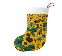Many beautiful sunflowers Christmas Stocking 17.7", Festive Hanging Sock for Fireplace Mantel, Holiday Decorations