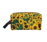 Many Beautiful Sunflowers Printed Big Capacity Storage Bag, Portable Toiletry Organizer with Secure Zipper Closure