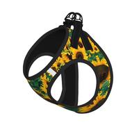 Many Beautiful Sunflowers Printing Dog Summer Harness,Soft Light Puppy Vest,Breathable Pet Harness Reflective For Easy Walking