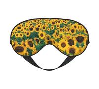 Many Beautiful Sunflowers Printing Reversible Design Sleep Mask, Ideal for Camping, Meditation & Shifts, Snug Fit,No Light Leakage