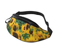 Many Beautiful Sunflowers Sport Waist Bag Travel Bumbags with Zipper and Earphone Hole, Running Fanny Pack Waist Pack with Adjustable Belt for Men Women