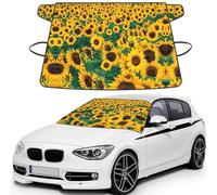 Many beautiful sunflowers Stylish Printed Windshield Snow Cover for Cars, Car Windshield Cover for Ice, Snow & Sun, Easy Install, Universal Size with Storage Bag