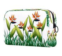 Many Bird of Paradise Flowers in The Bush Cosmetic Bag for Women, Travel Toiletries Bags Large Makeup Handy Pouch Organiser Bag with Zipper