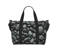 Many Black Pebbles Print Gym Bag for Women, Weekender Overnight Bag,Personal Item Bag, Shoulder Bag for Women Men,One Size