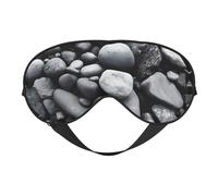Many Black Pebbles Print Satin Sleep Mask & Eye Mask | Deep Dream Sleep Masks for Women & Men | Soft Sleeping Eye Mask to Nourish Skin