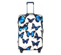Many Blue Butterfly Luggage Cover Elastic Washable Stretch Suitcase Protector Scratch Resistant Travel Cover White/Opulent Garden, Small, White/Opulent Garden, S