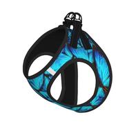Many Blue Butterfly Print Adjustable Harness Leash Set For Cats And Dogs, Soft Breathable Kitten Puppy Mesh Vest With Reflective Design, Escape-Proof Lead For Small Pets Walking Training