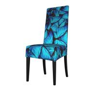 Many Blue Butterfly Print Dining Chair Covers, Parsons Chair Slipcovers, For Dining Room Kitchen Chair Protector Cover