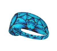 Many Blue Butterfly Print Non-Slip Elastic Running Headband, Sweat Absorbing Stretchy Hair Bands For Gym Yoga, Soft Skin-Friendly Foldable Workout Headband