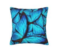 Many Blue butterfly Print Pillowcase Square Cushion Cases Vacation Home Patio Indoor Outdoor Everyday Use
