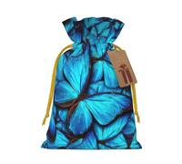 Many Blue Butterfly Print Reusable Drawstring Pouch,Perfect For Birthdays,Anniversaries,And Parties