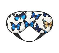 Many Blue Butterfly Print Sleep Eye Mask Outdoor Indoor Travel Camping Meditation Yoga Shift Work Breathable