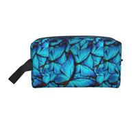 Many Blue Butterfly Print Travel Bag Toiletry Makeup Organizer for Women and Men, Large Capacity for Cosmetic, Accessories, Toiletries, Shampoo, and Essentials