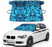 Many Blue butterfly Printed Portable Windshield Wrap, Foldable Winter Ice Shield, Reinforced Flap Auto Protector
