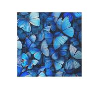Many Blue butterfly Printed Square Jigsaw Puzzle 16x16 CM, Puzzle Challenging Game for Adults Gifts, Family Fun Decorative Wall Decor