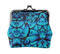 Many Blue Butterfly Printing Lightweight Minimalist Wallet, Compact Coin Pouch for Gym Visits and Errands