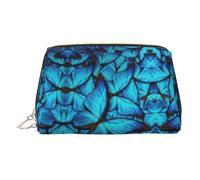 Many Blue Butterfly Toiletry Pouch, Travel-Friendly Makeup Organizer for Makeup Brushes, Lipsticks
